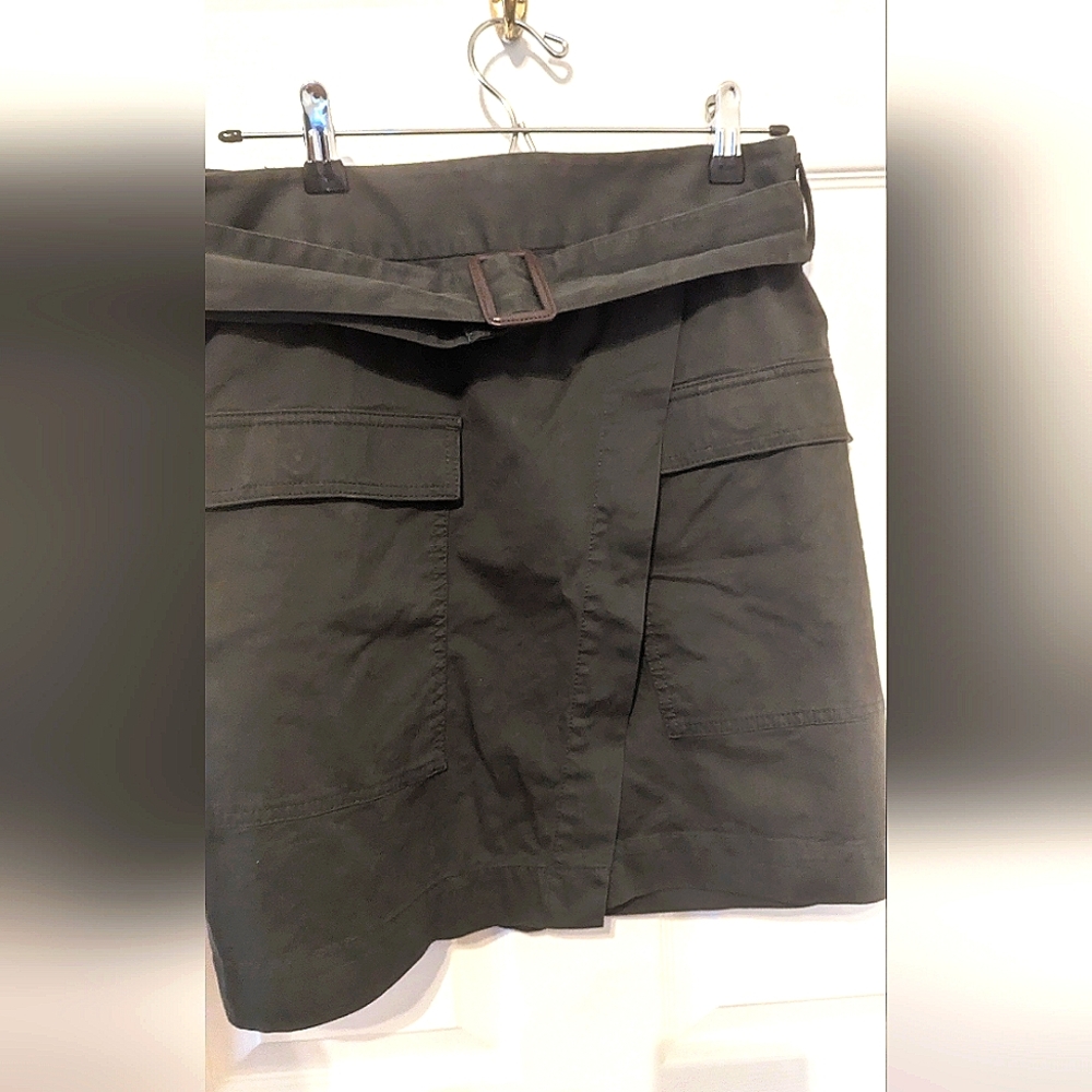 Dark green faux wrap skirt